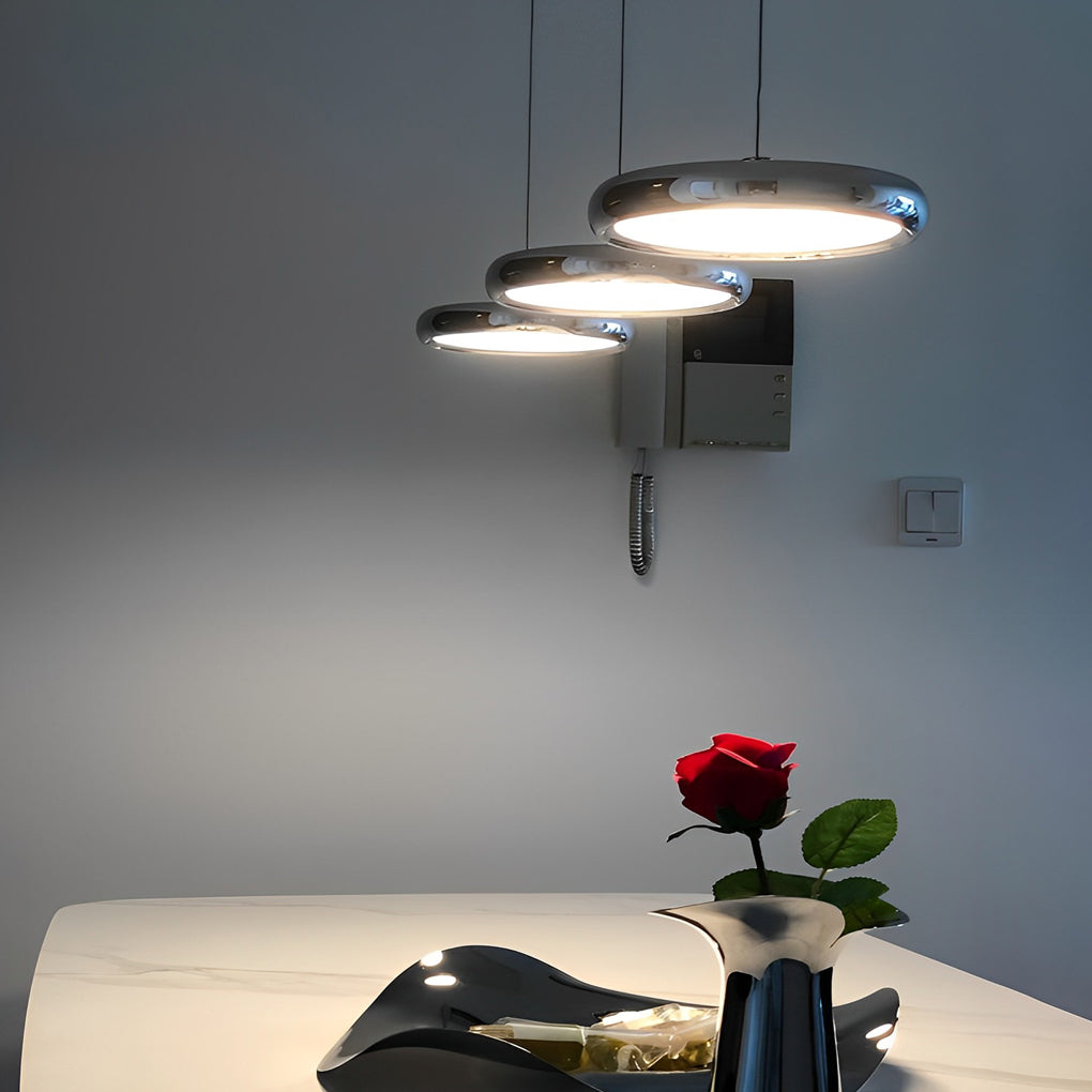 Round Mirrored Aluminum LED Pendant Light - Modern Minimalist