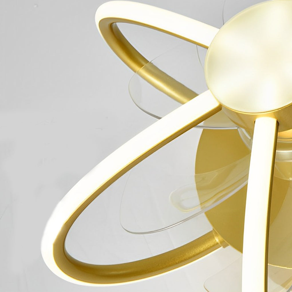 Floral Bladeless Ceiling Fan Light with Dimmable LED