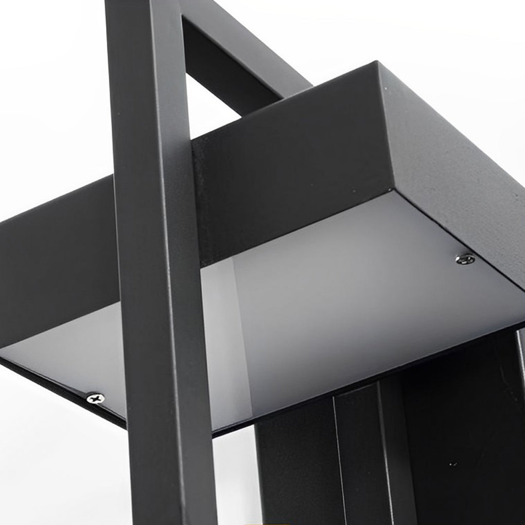 Rectangular Modern LED Outdoor Wall Lamp - Waterproof Black