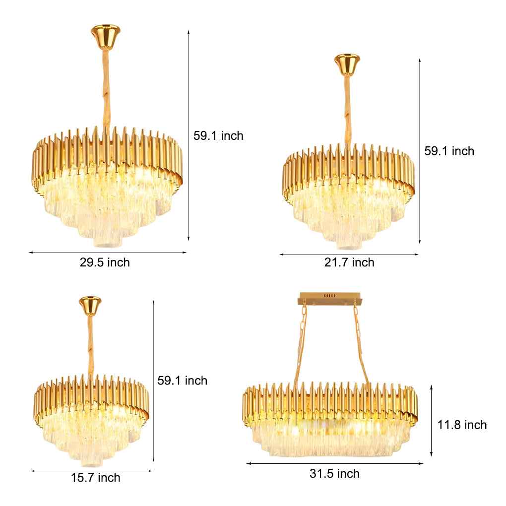 Crystal Round Oval Chandelier Modern Luxury Dimming Iron Glass