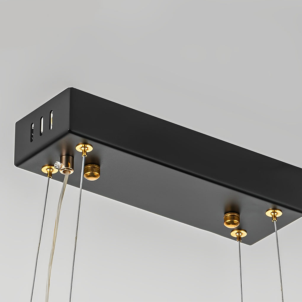 Modern Circular LED Chandelier with Stepless Dimming & Remote