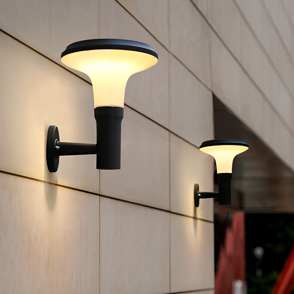 Solar Flower Wall Sconce - Modern Black Aluminum Outdoor Lighting