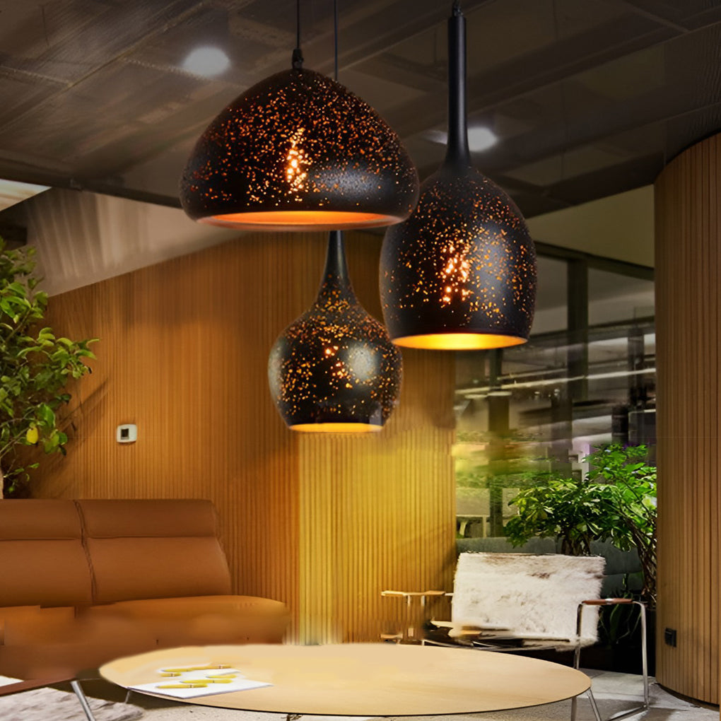 Industrial Black Iron Pendant Light with E27 Socket