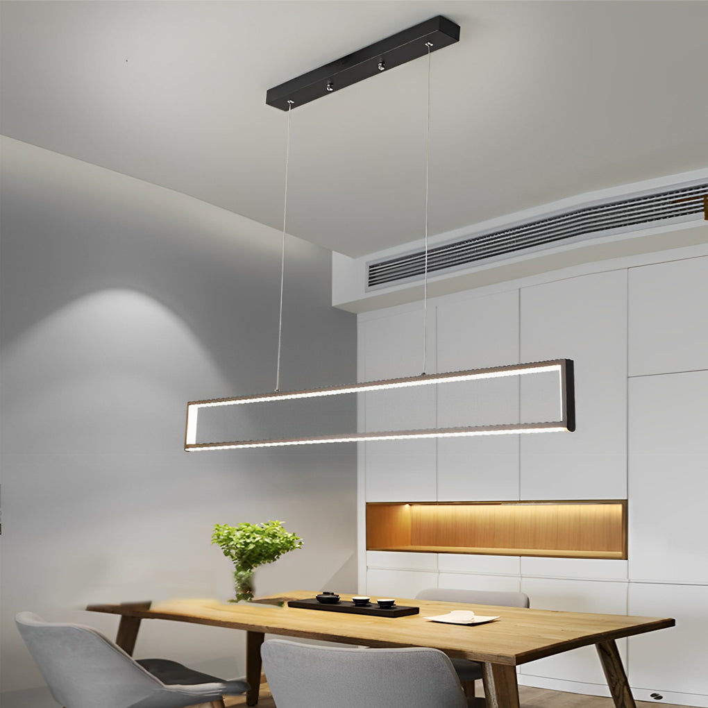 Rectangular Frame LED Modern Pendant Chandelier 47" Aluminum