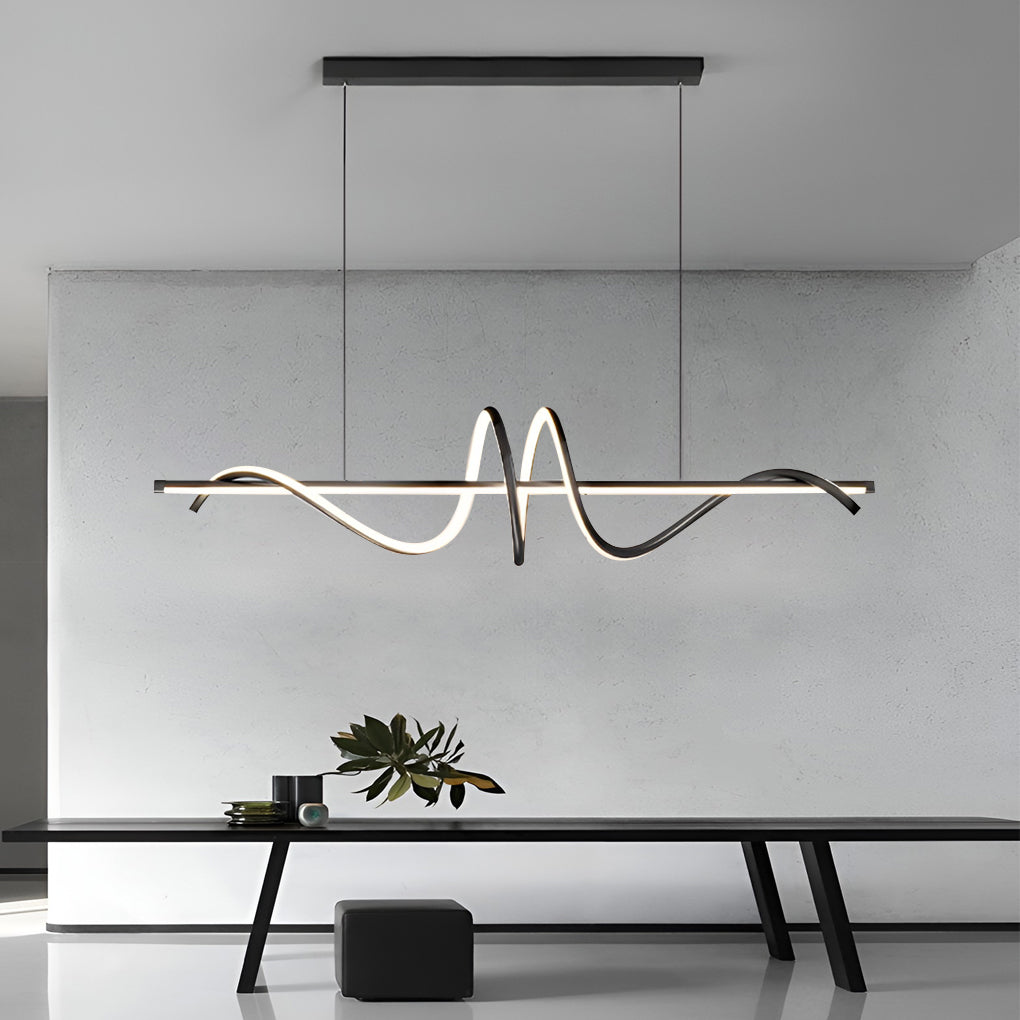 Modern LED Dimmable Linear Chandelier with Remote Control