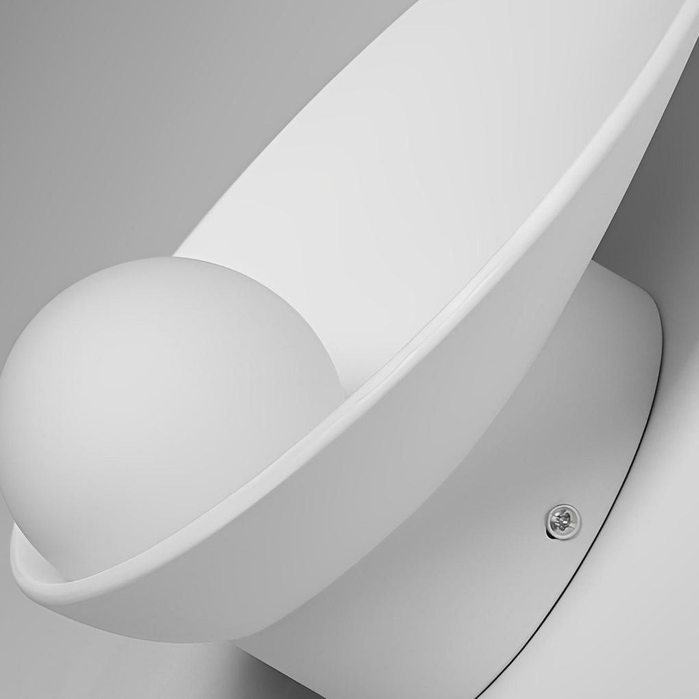 Modern Nordic White Resin Glass Round Wall Sconce