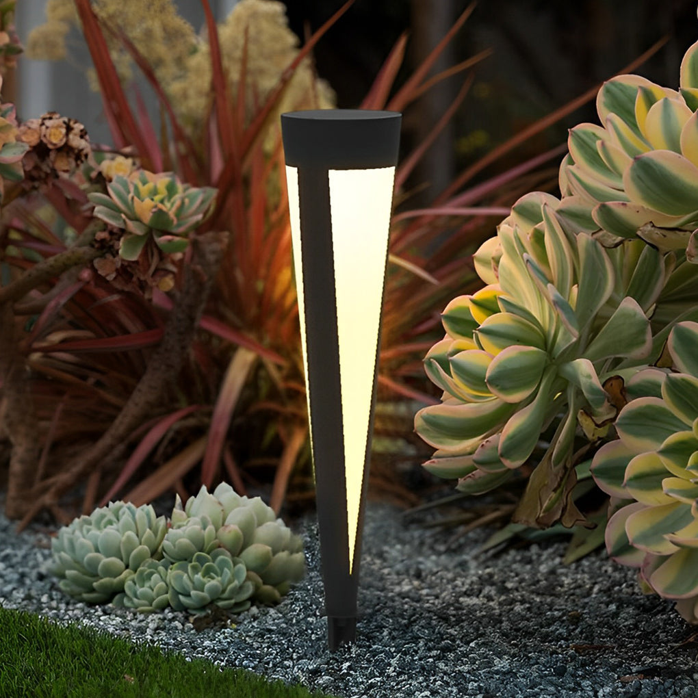 Modern Gray Solar LED Lawn Light Waterproof Aluminum Outdoor