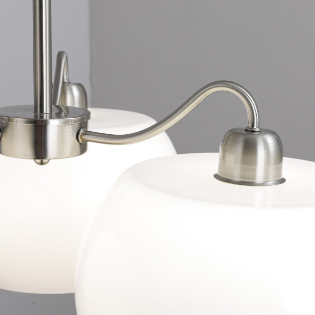 White Glass Vintage Chandelier 3-Light E27 Pendant Lamp