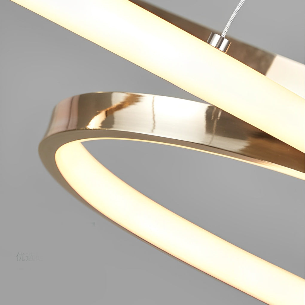 Wavy Double Wave LED Pendant Light Modern Aluminum Chandelier
