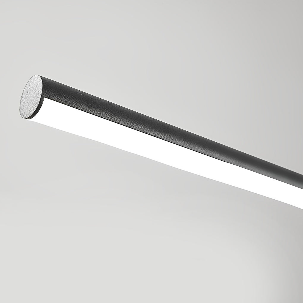 Modern Linear Ring LED Pendant Light with 3-Step Dimming - Black