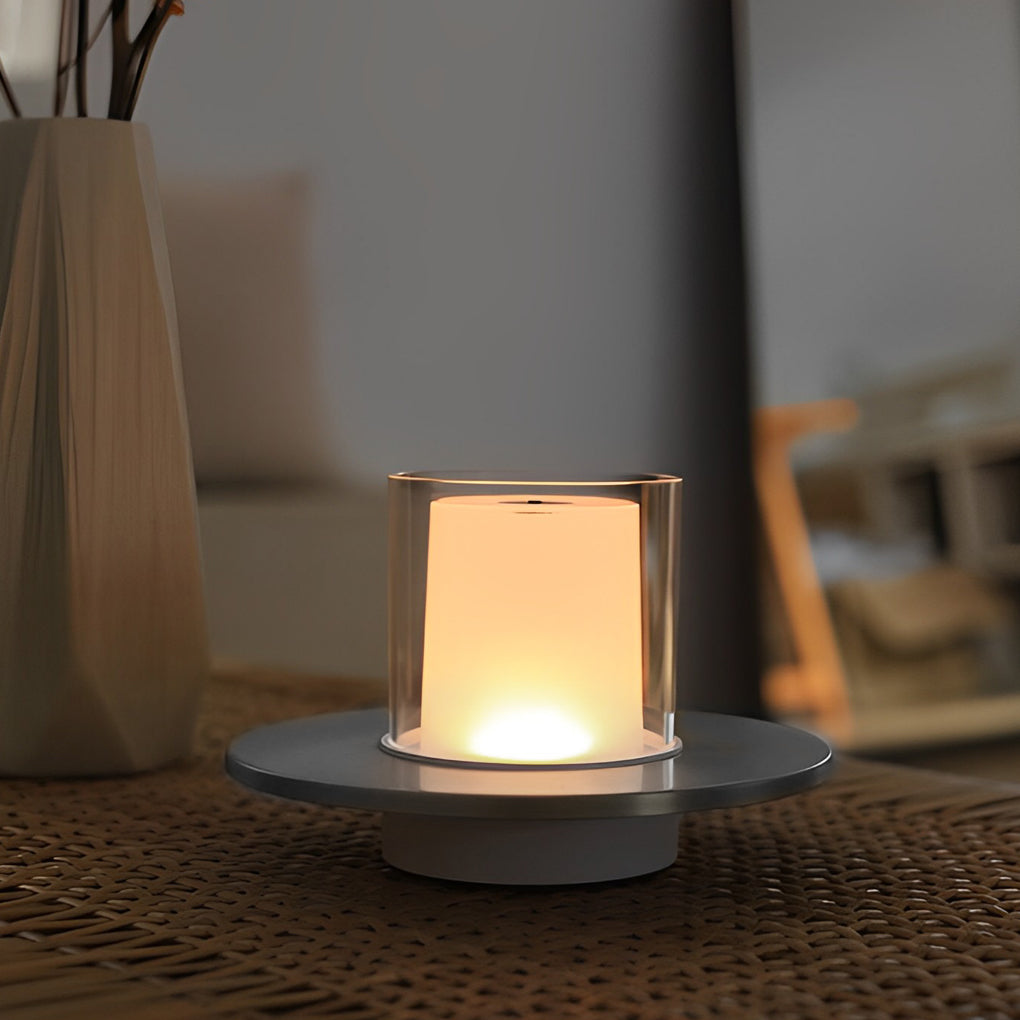 Cordless Cylinder Candle Table Lamp with Touch Dimming Control