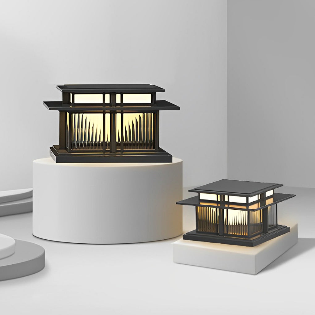 Modern Solar LED Post Cap Light - IP65 Waterproof Pillar Light