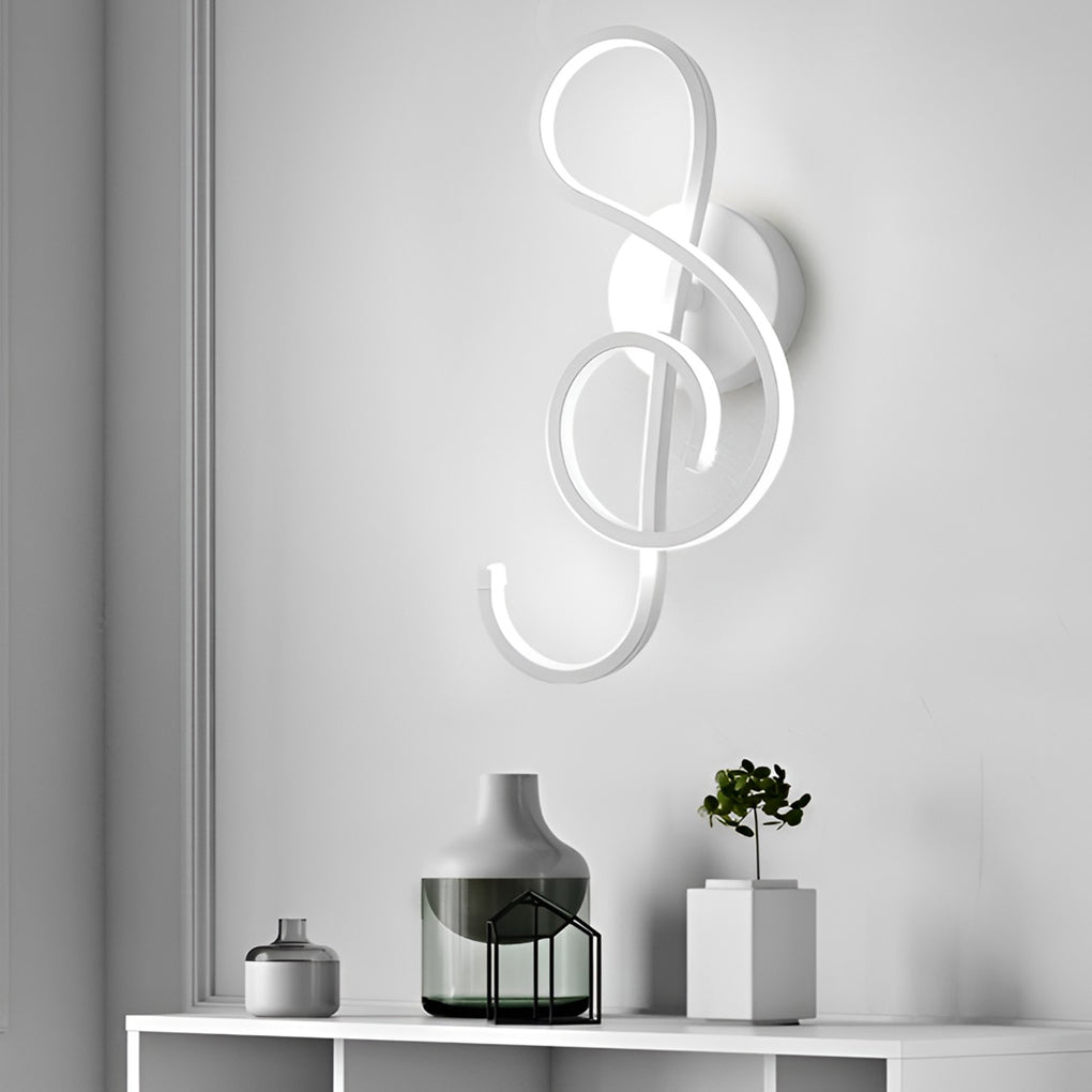 Musical Note LED Wall Sconce - Modern Electroplated Aluminum