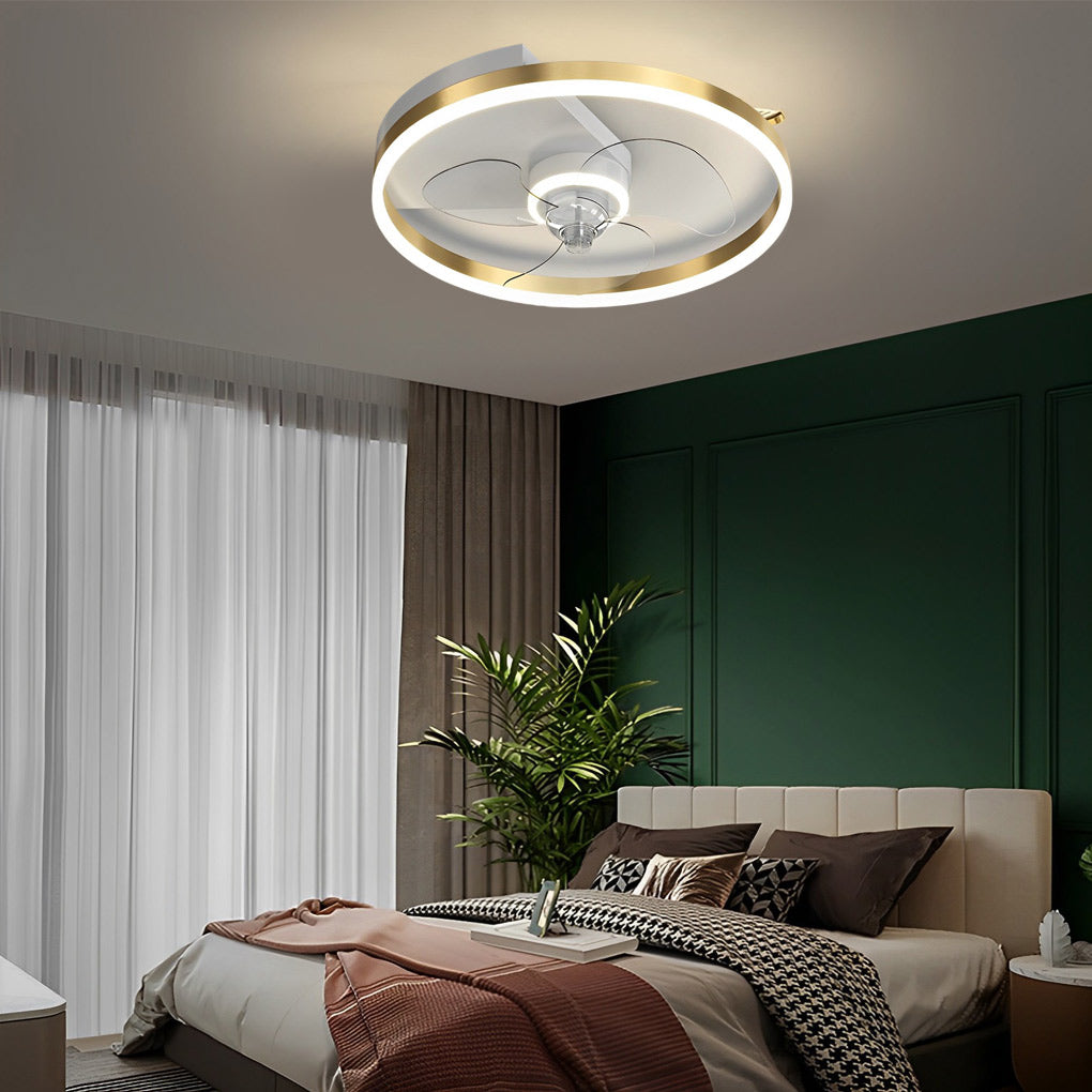 Modern Bladeless Ceiling Fan with LED Light - Silent Smart Control