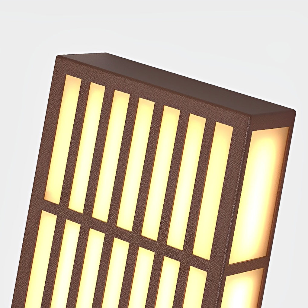 Industrial Vertical Stripe LED Outdoor Wall Lamp – Brown