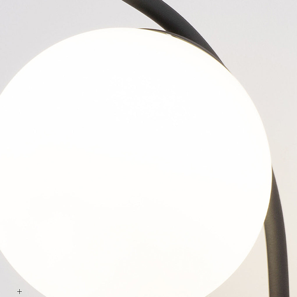 Glass Ball Wall Sconce with Metal Frame - Modern Plug-In Light