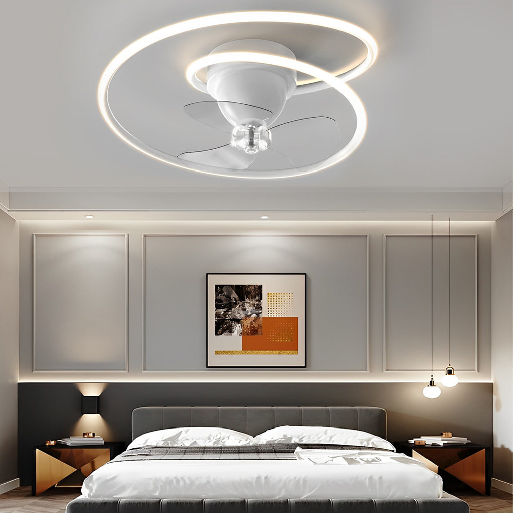 Smart Dimmable Ceiling Fan Light with APP Control & 360° Rotation