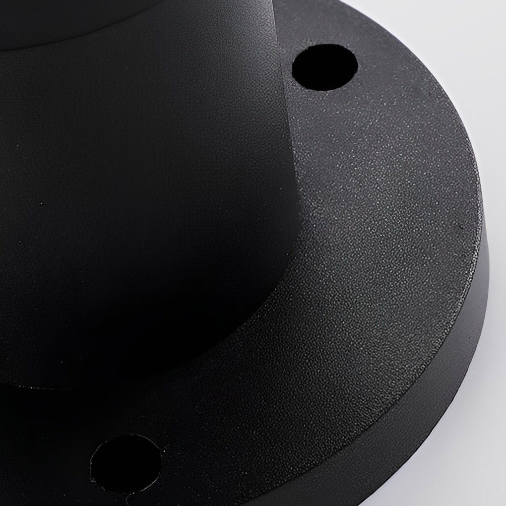 Round Solar Fence Post Light - Modern Black Aluminum Outdoor Pillar