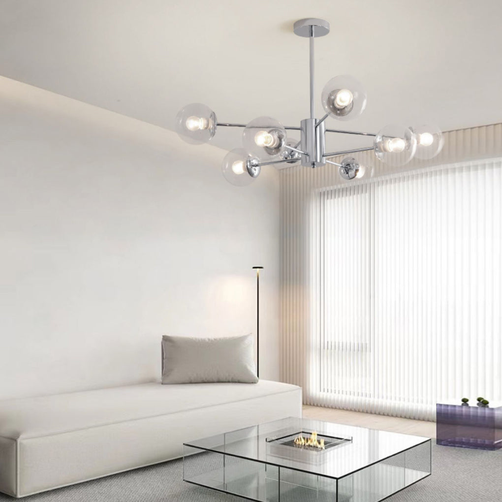 Modern Glass Molecular Chandelier with 3-Step Dimming