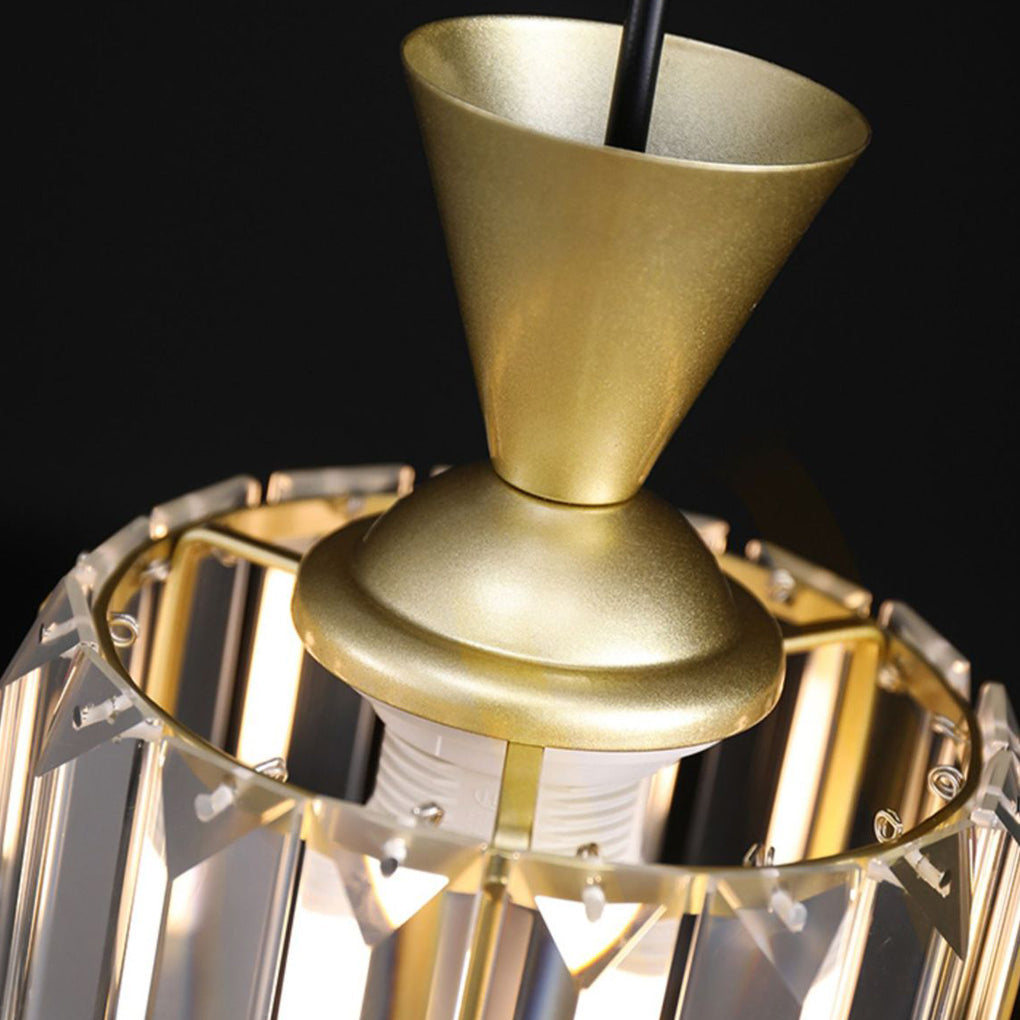 Modern Crystal Pendant Light with Three-Step Dimming