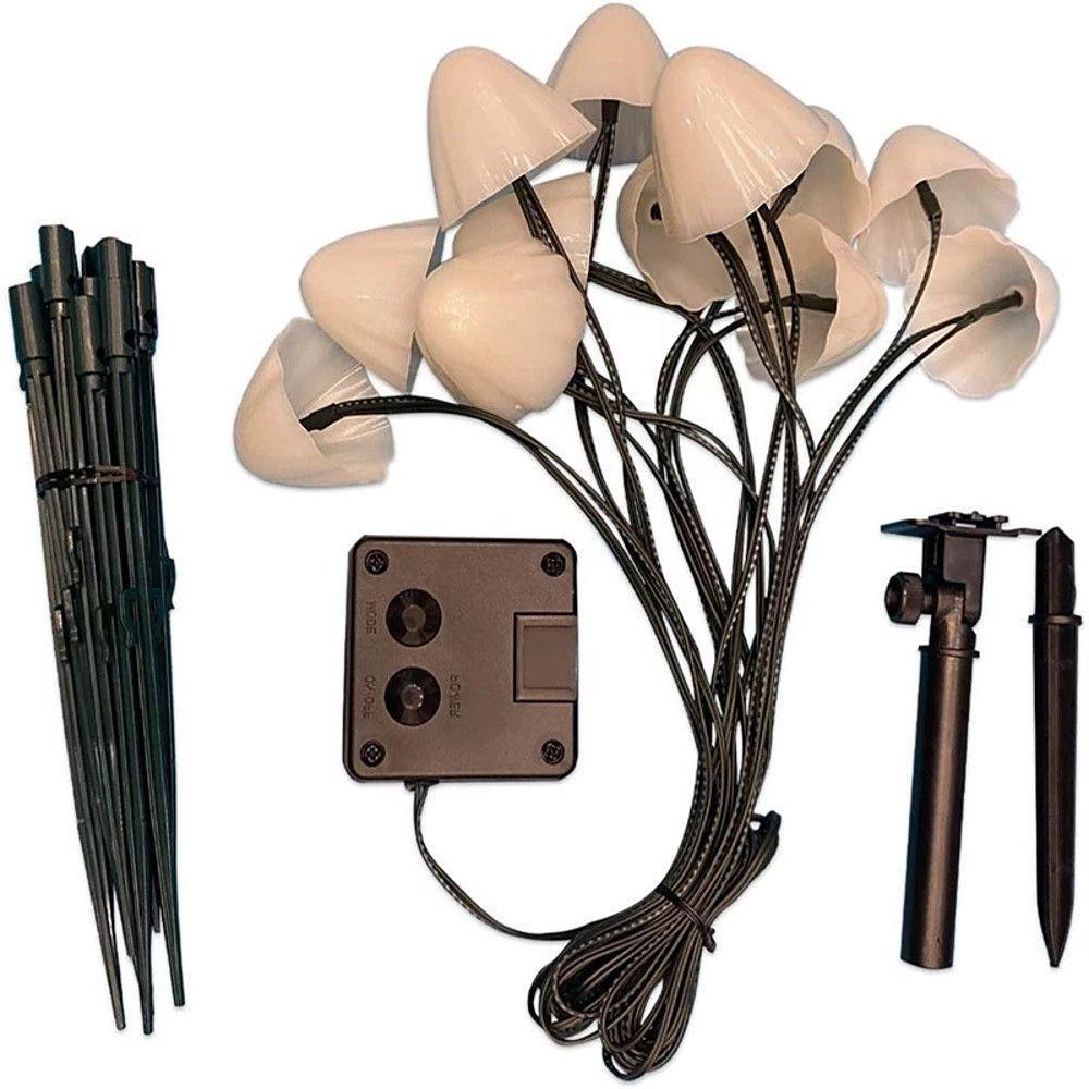 Solar Mushroom String Lights 16.4ft Outdoor Waterproof LED RGB