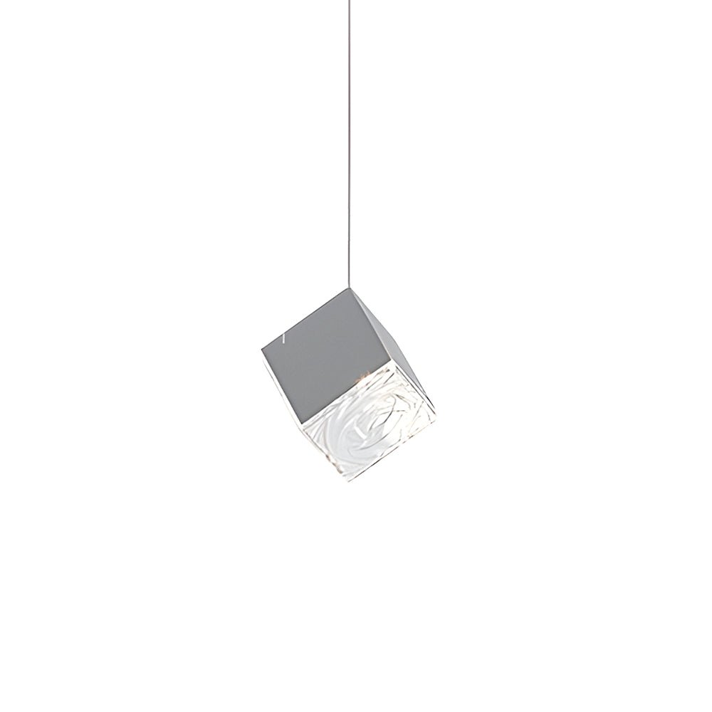 Modern Glass Cube Staircase Chandelier in Gold or Chrome Finish