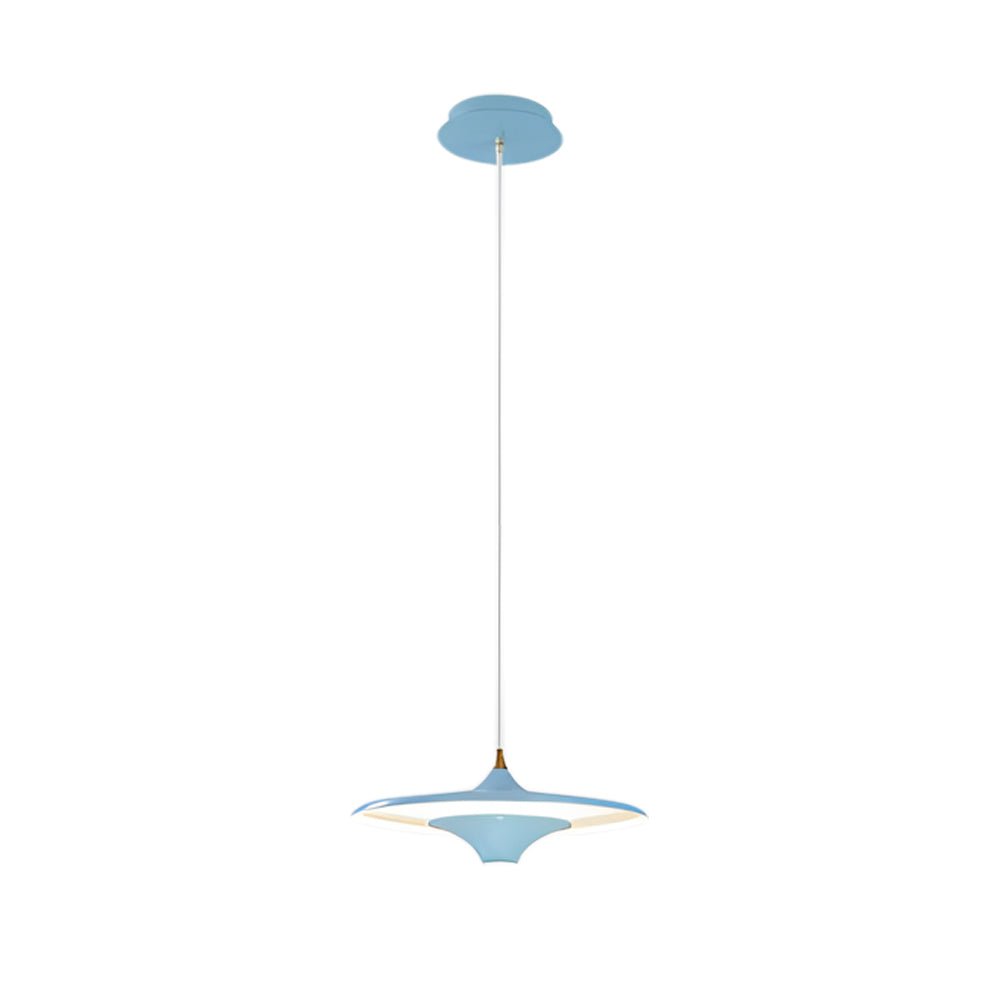 UFO Pendant Light Metal Spaceship Design LED 13.8" Modern Minimal