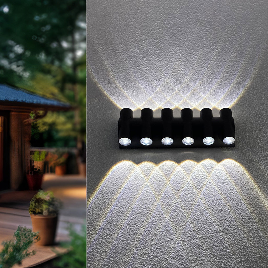 Modern Black LED Outdoor Wall Light Waterproof Up Down Washer Lamp