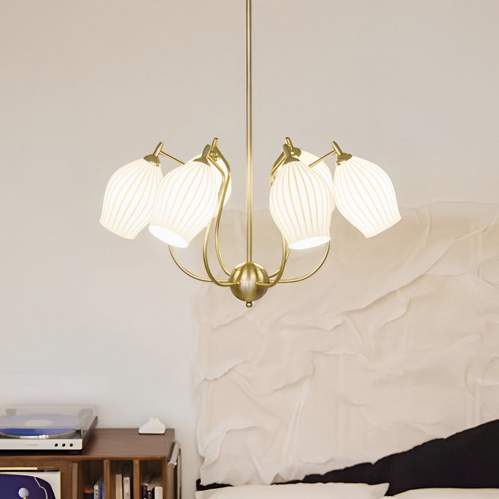Ceramic Flower Chandelier – Modern Warm White Ceiling Light