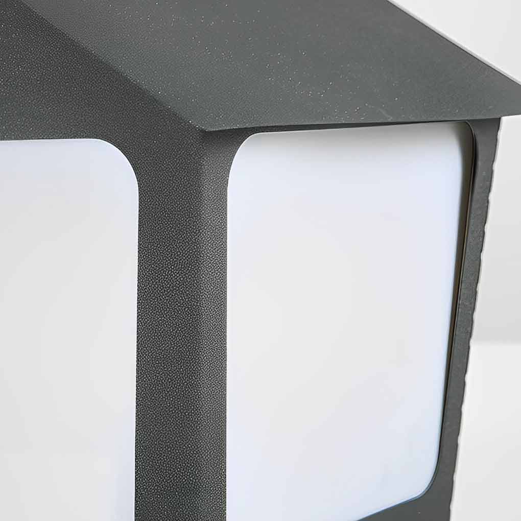 Modern Cottage Solar Fence Post Light - Stainless Steel Black