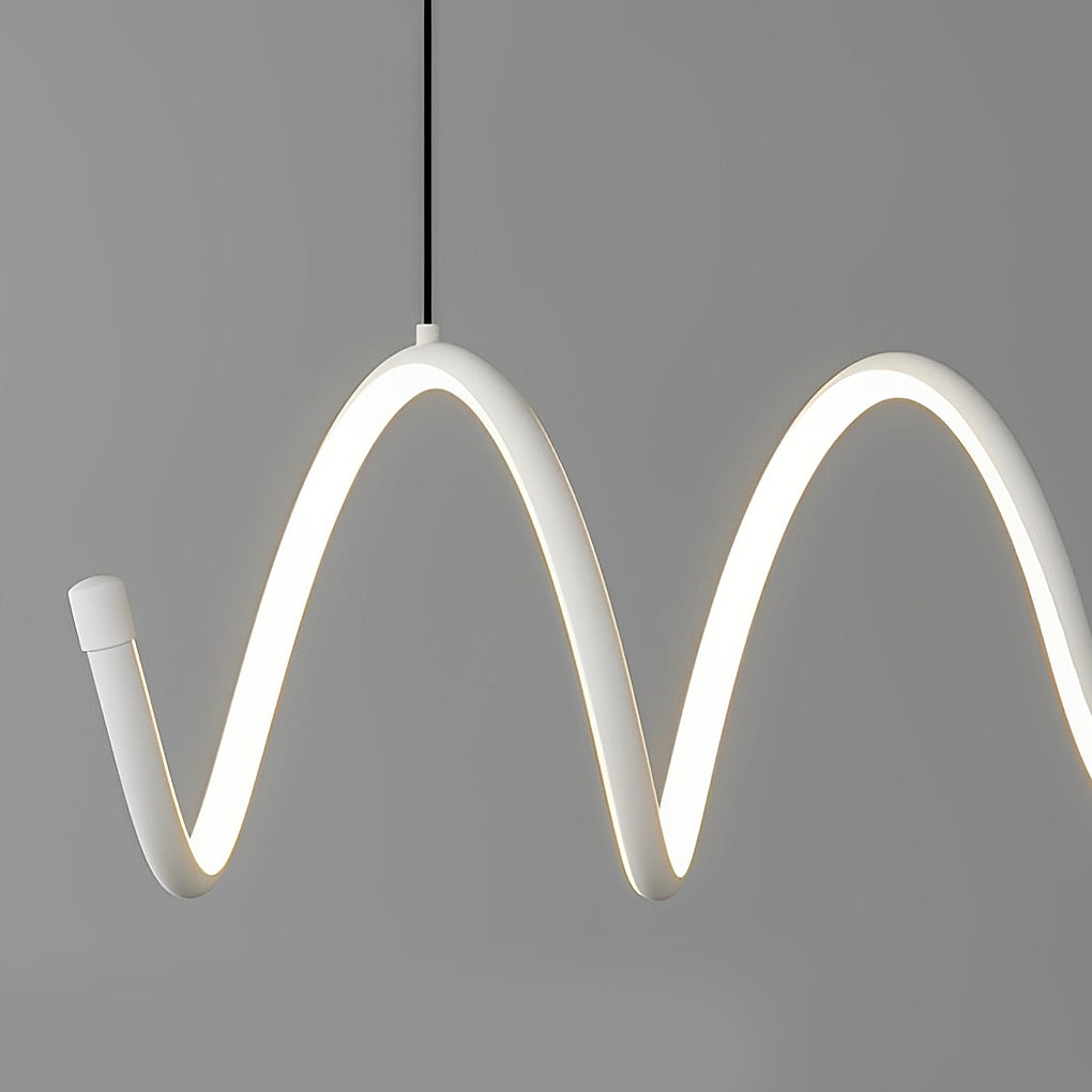 Modern Wave LED Pendant Light Dimmable Aluminum Dining Chandelier