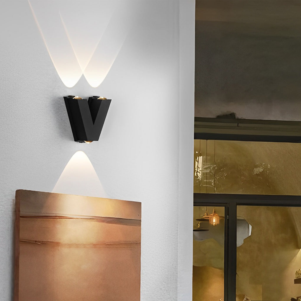 Letter Shaped Modern LED Outdoor Wall Sconce - Waterproof Aluminum