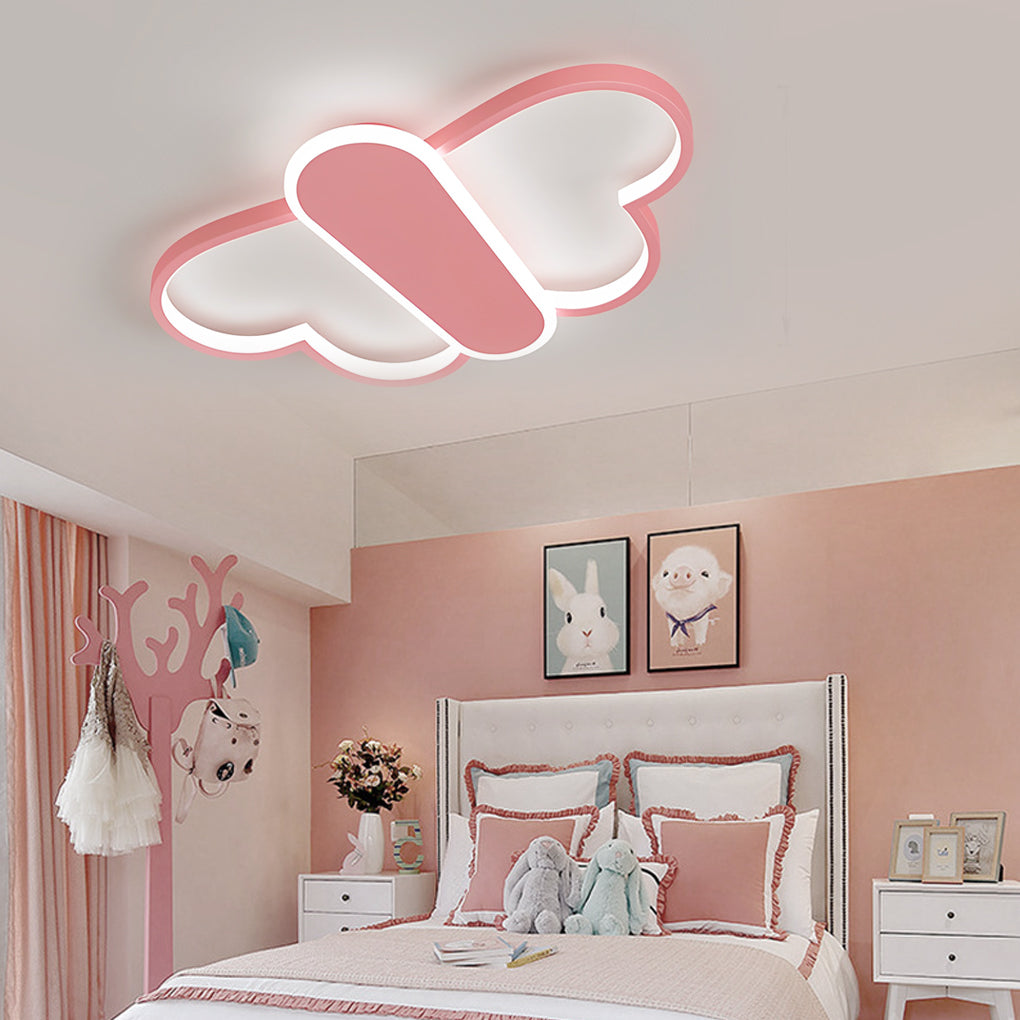 Butterfly LED Flush Mount Ceiling Light with Remote Dimmable