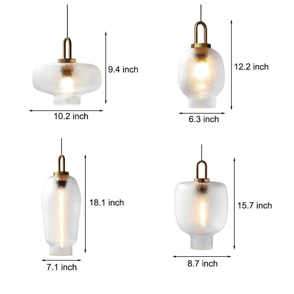 Glass Jar Modern Pendant Light with Copper Finish