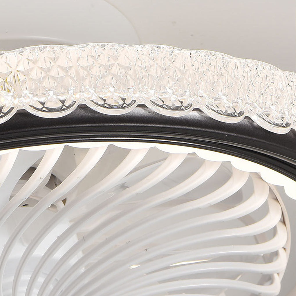Modern Bladeless Ceiling Fan Light with Dimmable LED