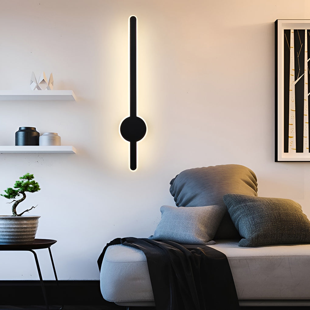 Modern LED Bar Wall Sconce - Black White Gold Hardware Finish