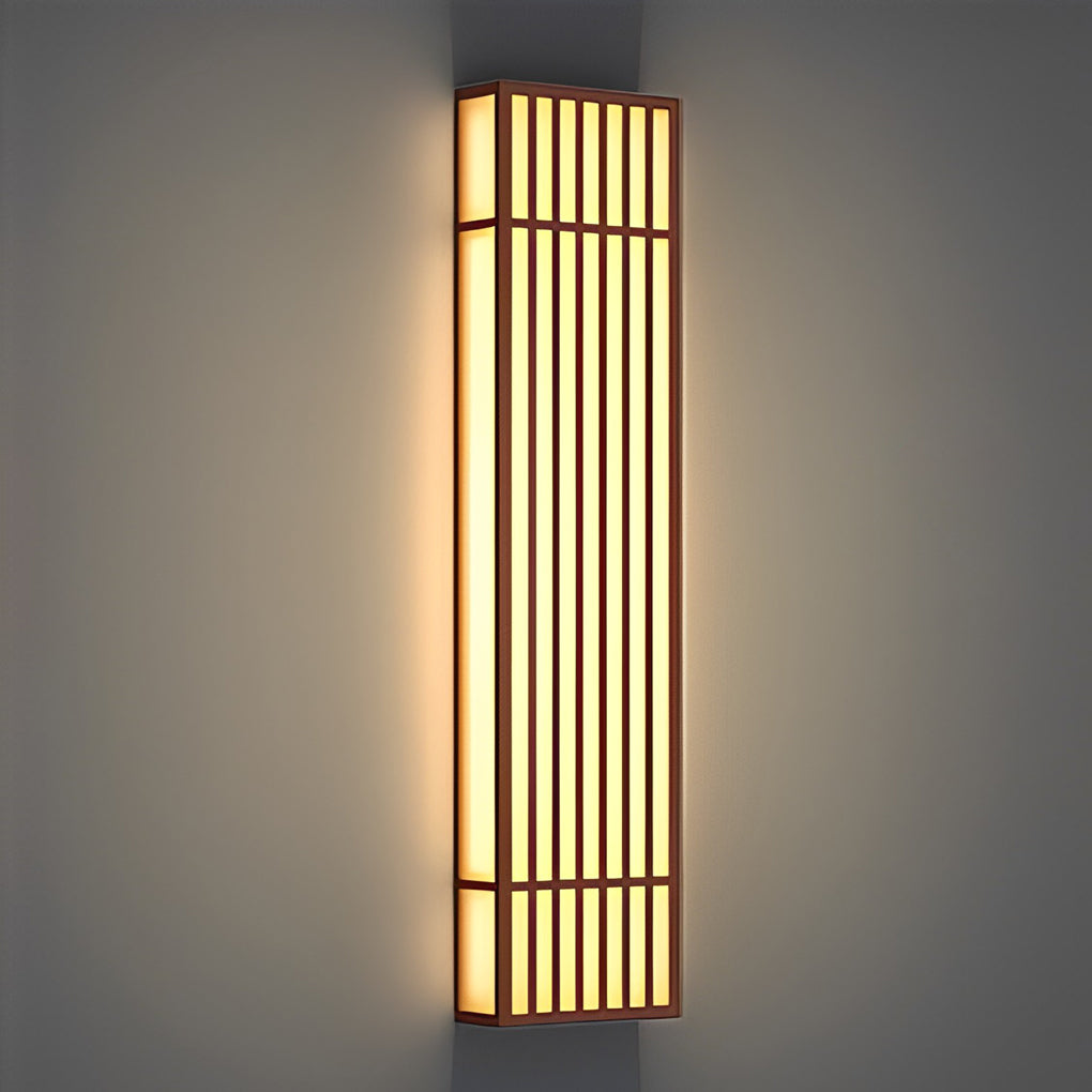 Industrial Vertical Stripe LED Outdoor Wall Lamp – Brown