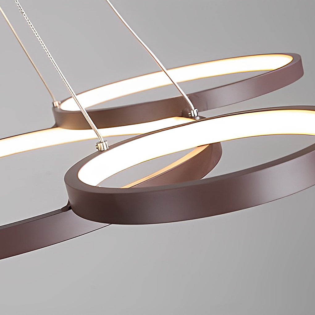 Three Ring Modern Chandelier with Dimmable LED & Remote Control