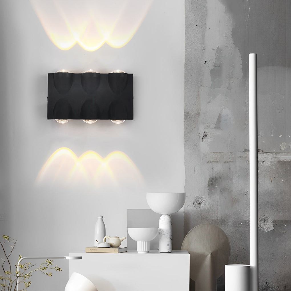Modern Waterproof LED Wall Sconce Up Down Light Black