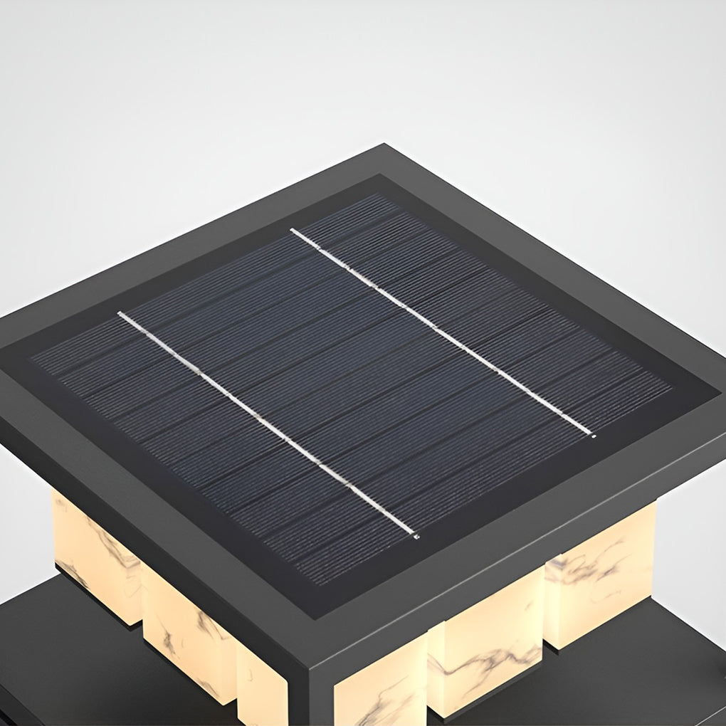 Square Solar LED Outdoor Post Cap Light - Waterproof Deck Pillar