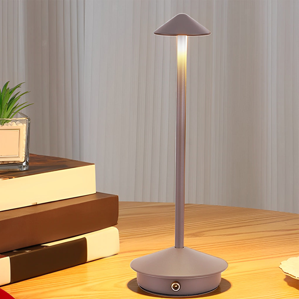 Modern Triangle LED Table Lamp Dimmable Rechargeable Aluminum