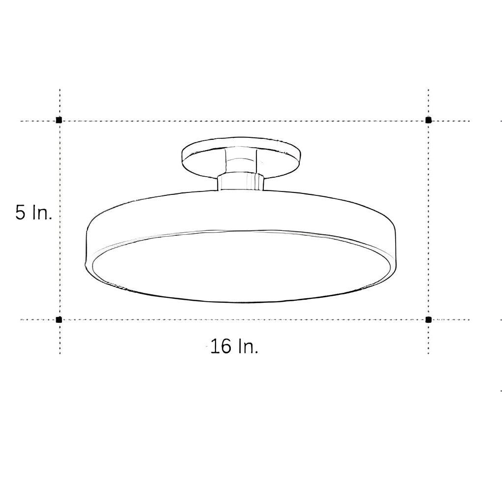 Modern Circular LED Semi-Flush Mount Ceiling Light