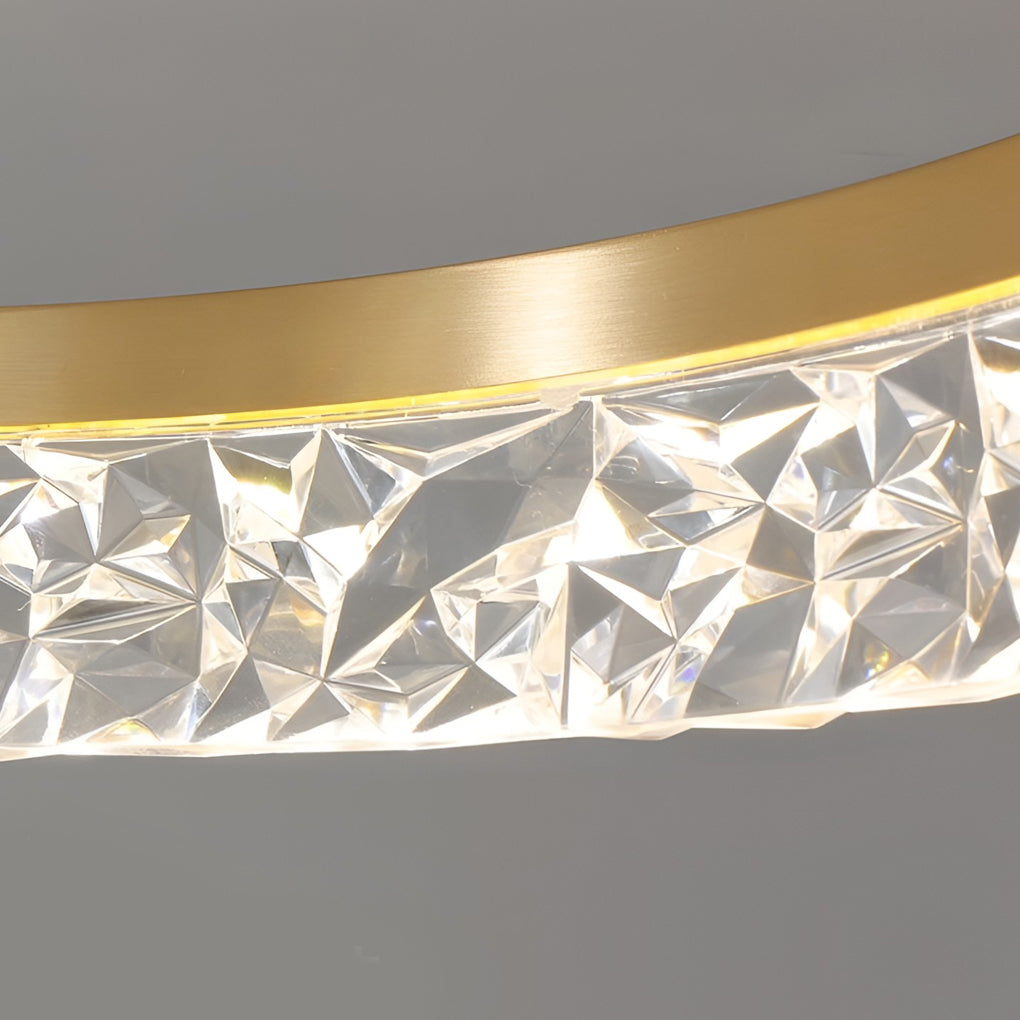Modern Round Gold Ceiling Light 60W LED Flush Mount Acrylic Lamp