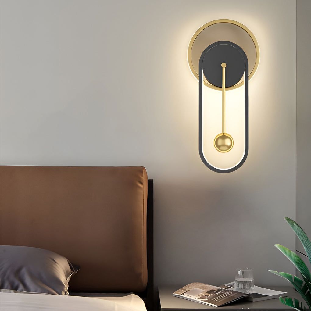 Modern Clock-Shaped LED Wall Sconce - Aluminum & Iron Finish