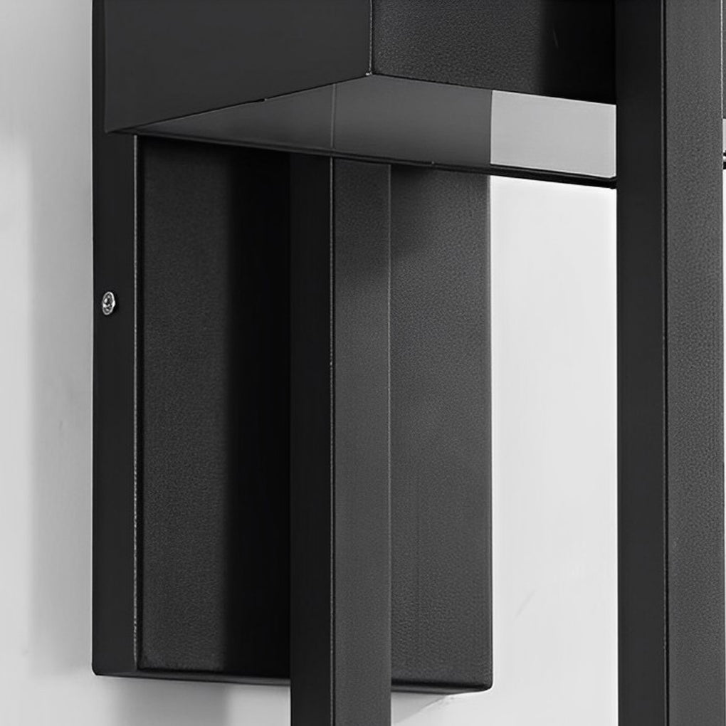 Rectangular Modern LED Outdoor Wall Lamp - Waterproof Black