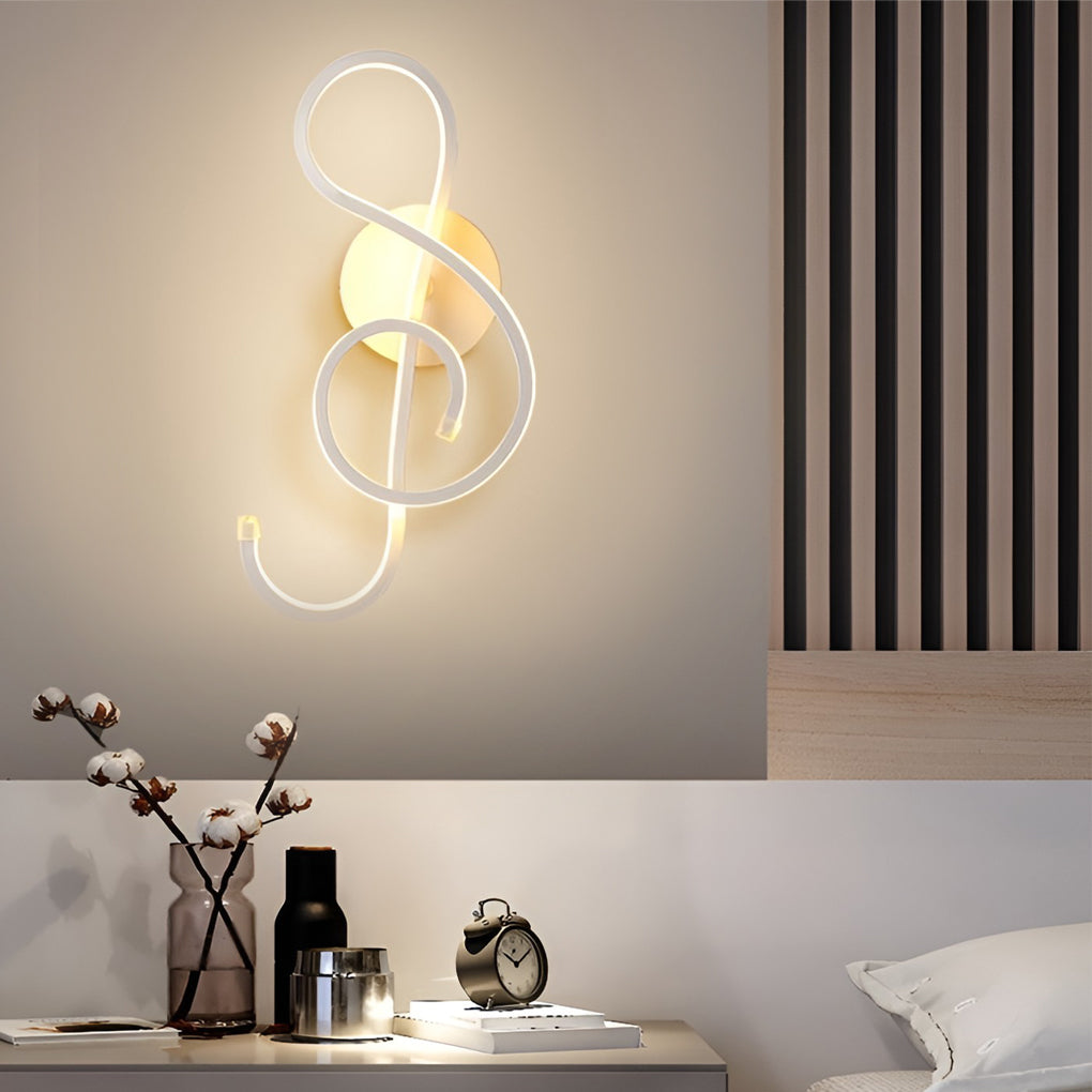 Musical Note LED Wall Sconce - Modern Electroplated Aluminum