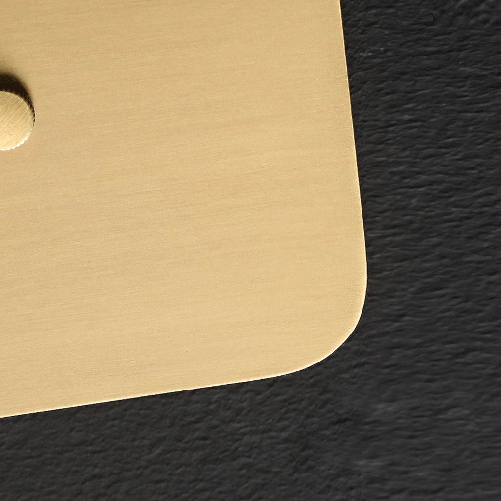 Modern Rounded Square Glass Copper LED Wall Sconce
