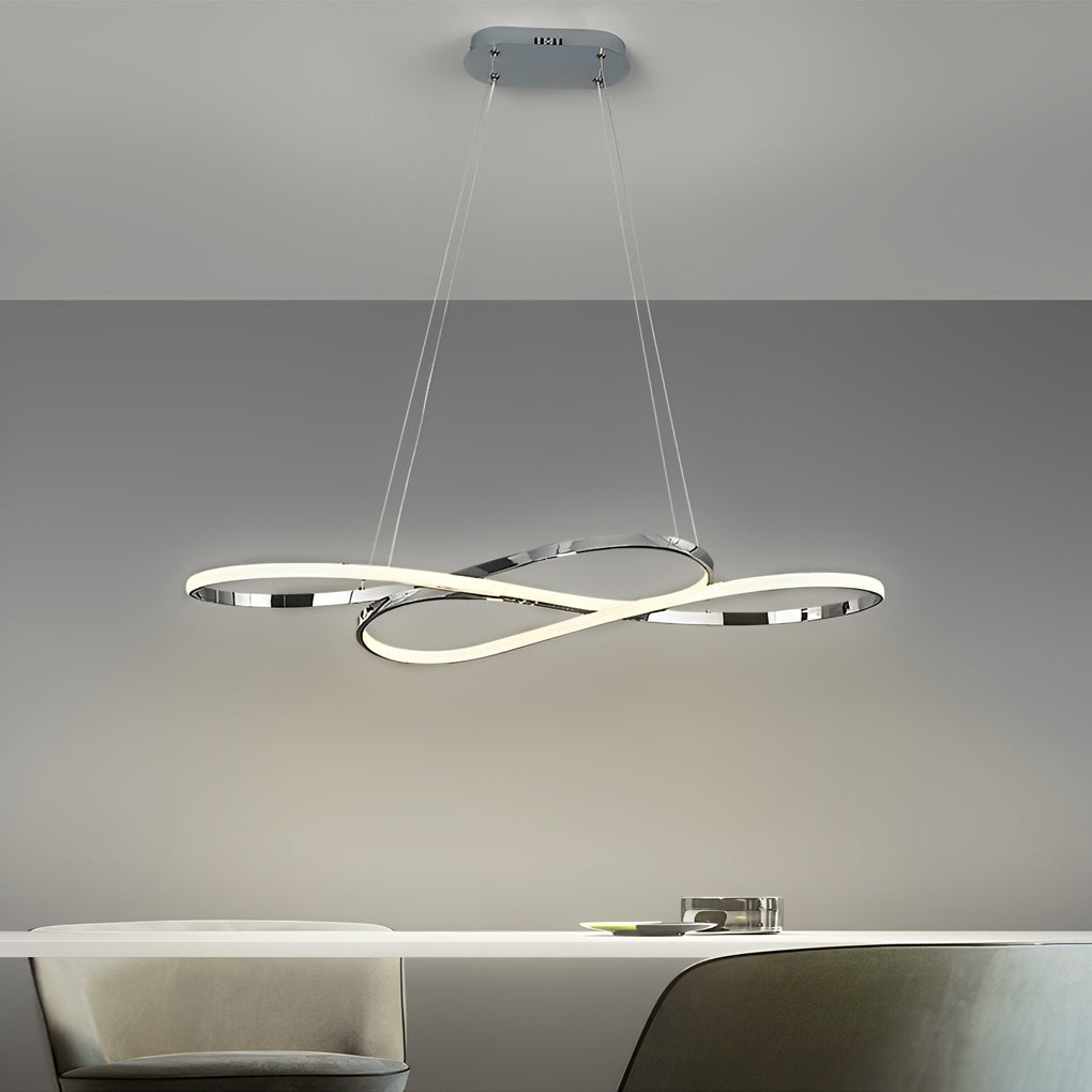 Wavy Double Wave LED Pendant Light Modern Aluminum Chandelier