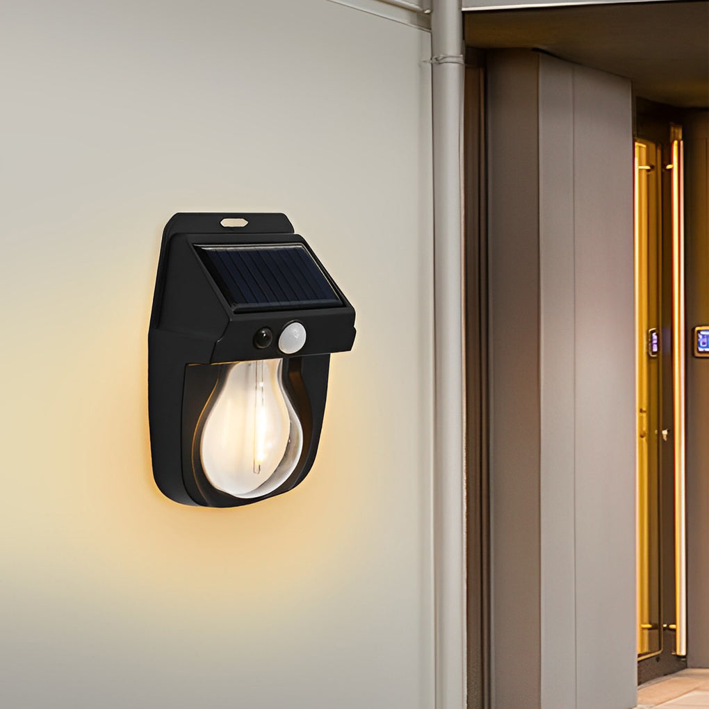 Solar Motion Sensor Wall Lantern with Tungsten Bulb