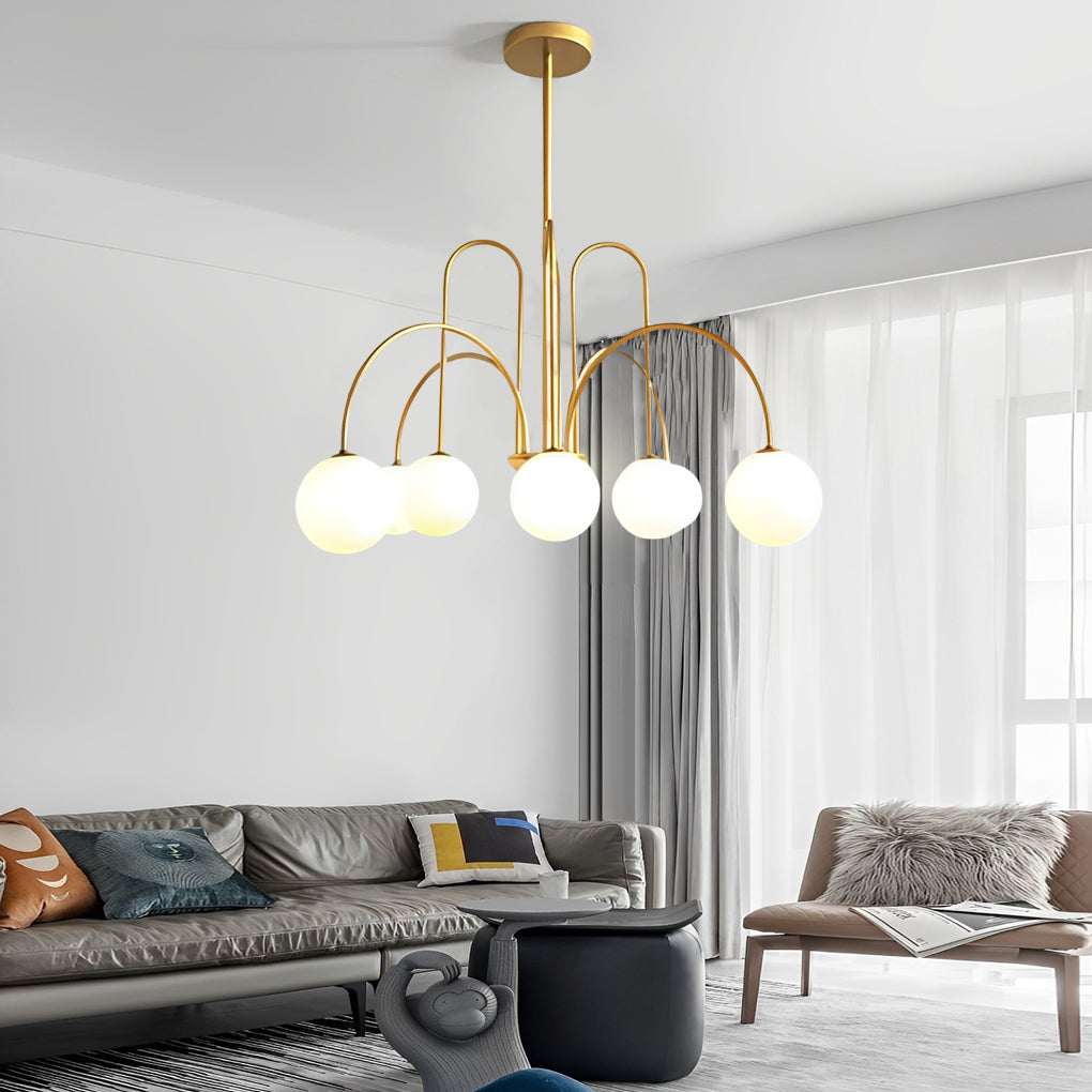 Modern Glass Iron Chandelier 6/8 Lights Nordic Design Ceiling Light